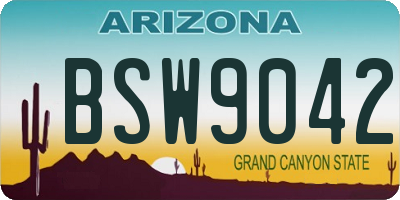 AZ license plate BSW9042