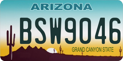 AZ license plate BSW9046