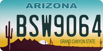 AZ license plate BSW9064