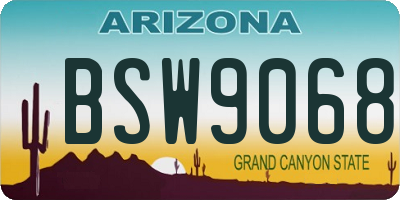 AZ license plate BSW9068