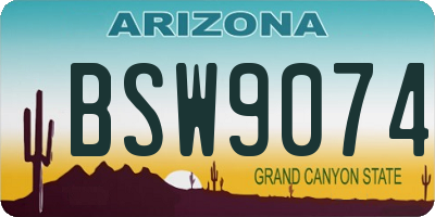 AZ license plate BSW9074