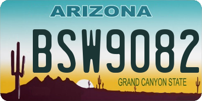 AZ license plate BSW9082