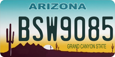 AZ license plate BSW9085