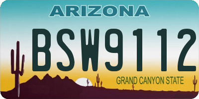 AZ license plate BSW9112