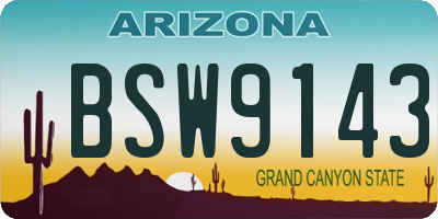 AZ license plate BSW9143