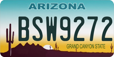 AZ license plate BSW9272