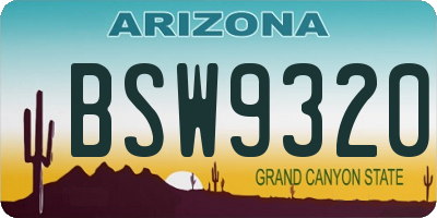 AZ license plate BSW9320