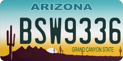 AZ license plate BSW9336