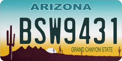 AZ license plate BSW9431