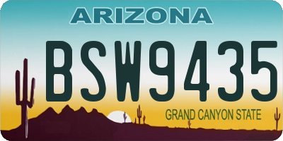 AZ license plate BSW9435