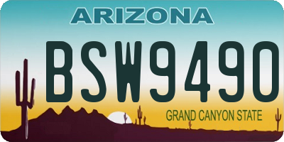 AZ license plate BSW9490
