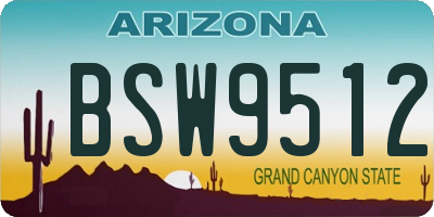 AZ license plate BSW9512
