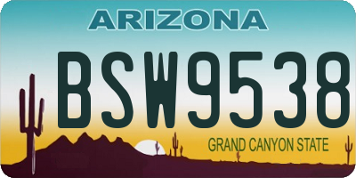 AZ license plate BSW9538