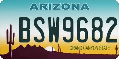 AZ license plate BSW9682