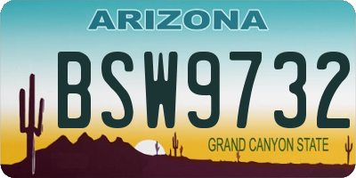 AZ license plate BSW9732