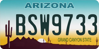 AZ license plate BSW9733
