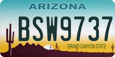 AZ license plate BSW9737