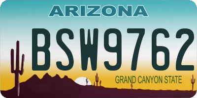 AZ license plate BSW9762