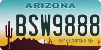 AZ license plate BSW9888