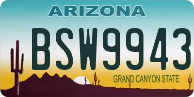 AZ license plate BSW9943