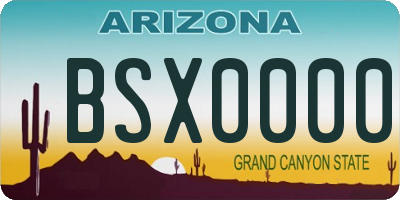 AZ license plate BSX0000