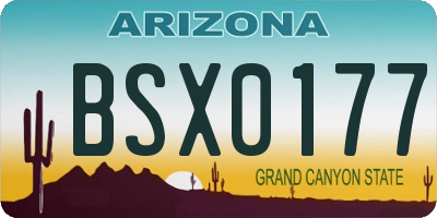 AZ license plate BSX0177