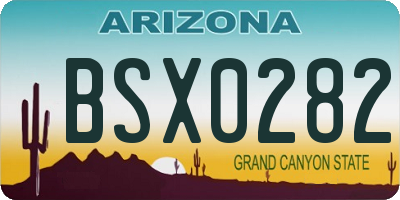 AZ license plate BSX0282