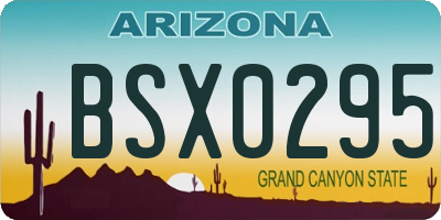 AZ license plate BSX0295