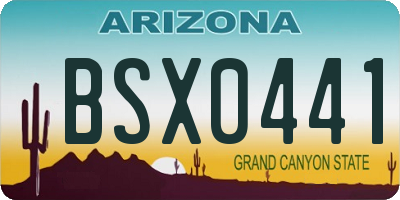 AZ license plate BSX0441