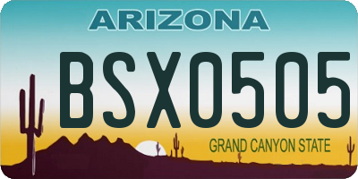 AZ license plate BSX0505