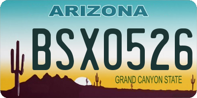 AZ license plate BSX0526