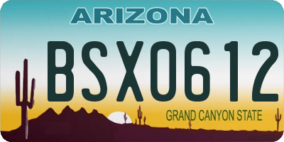 AZ license plate BSX0612