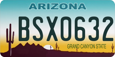 AZ license plate BSX0632