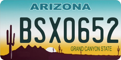 AZ license plate BSX0652