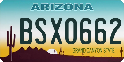 AZ license plate BSX0662