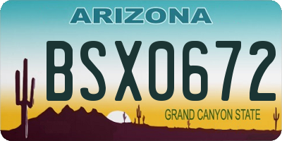 AZ license plate BSX0672