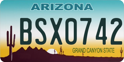 AZ license plate BSX0742