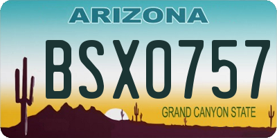 AZ license plate BSX0757