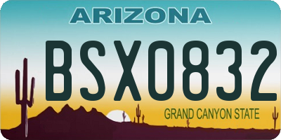 AZ license plate BSX0832