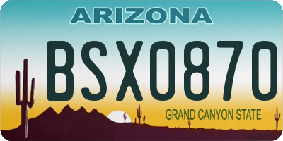 AZ license plate BSX0870
