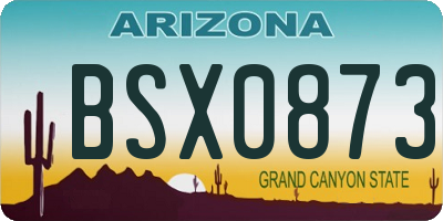 AZ license plate BSX0873