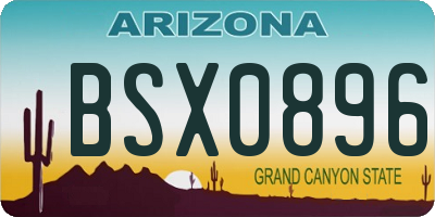 AZ license plate BSX0896
