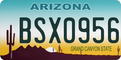 AZ license plate BSX0956