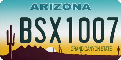 AZ license plate BSX1007