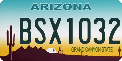 AZ license plate BSX1032