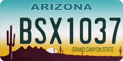 AZ license plate BSX1037