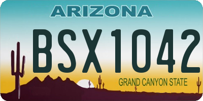 AZ license plate BSX1042