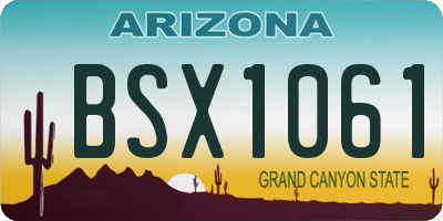 AZ license plate BSX1061