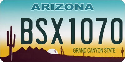 AZ license plate BSX1070