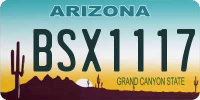 AZ license plate BSX1117